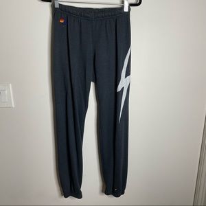 Aviator Nation Grey Lightning Bolt Sweatpants